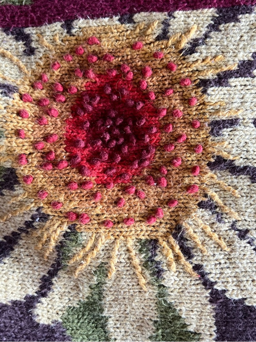 David Brooks Sunflower Patchwork Knit Sweater In … - image 7